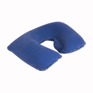 Coussin repose-tete de voyage gonflable en PVC floqué repliable dans une housse