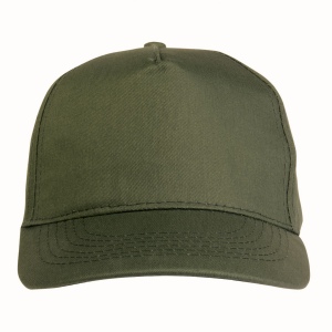 Casquette en coton, 5 panneaux, avec visières de 2 mm d'épaisseur et anneaux brodés, ferme 18