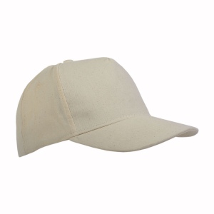 Casquette en coton, 5 panneaux, avec visières de 2 mm d'épaisseur et anneaux brodés, ferme 5