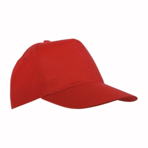 Casquette en coton, 5 panneaux, avec visières de 2 mm d'épaisseur et anneaux brodés, ferme 15