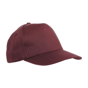 Casquette en coton, 5 panneaux, avec visières de 2 mm d'épaisseur et anneaux brodés, ferme 7