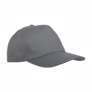 Casquette en coton, 5 panneaux, avec visières de 2 mm d'épaisseur et anneaux brodés, ferme 10