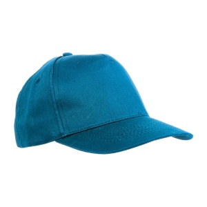 Casquette en coton, 5 panneaux, avec visières de 2 mm d'épaisseur et anneaux brodés, ferme 6