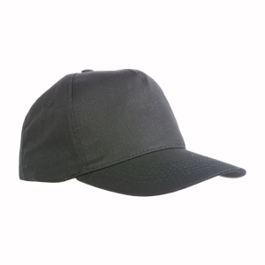 Casquette en coton, 5 panneaux, avec visières de 2 mm d'épaisseur et anneaux brodés, ferme 16