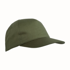 Casquette en coton, 5 panneaux, avec visières de 2 mm d'épaisseur et anneaux brodés, ferme