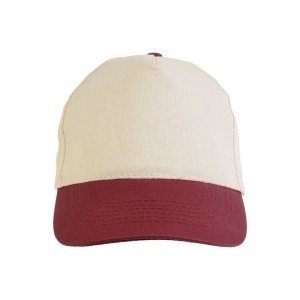 Casquette en coton naturel, 5 panneaux, visière colorée, fermeture velcro 5