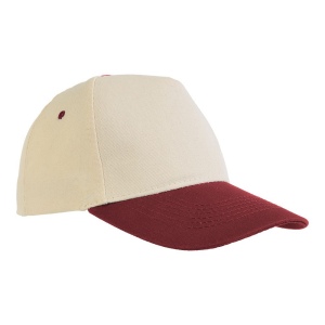 Casquette en coton naturel, 5 panneaux, visière colorée, fermeture velcro 2