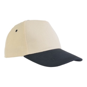 Casquette en coton naturel, 5 panneaux, visière colorée, fermeture velcro 3