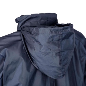 Veste coupe-vent en polyester 190T avec capuche pliable avec fermeture éclair, pliable en 12
