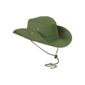 Casquette en polyester à bord large safari avec trous de ventilation, bord réglable, cordo