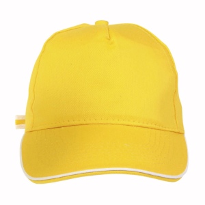 Casquette en coton, 5 panneaux, bordure colorée, fermeture en métal 5