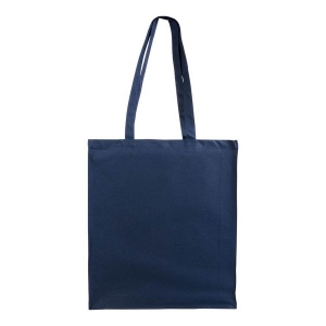 Shopper avec soufflet en coton 220 g/m2, anses longues 55