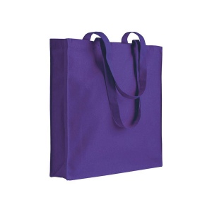 Shopper avec soufflet en coton 220 g/m2, anses longues 5