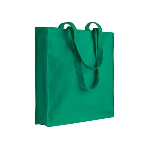 Shopper avec soufflet en coton 220 g/m2, anses longues 15