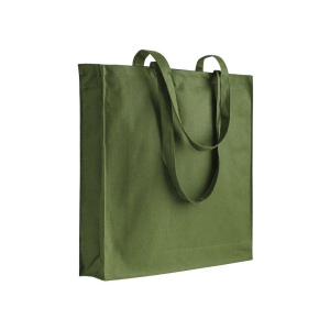 Shopper avec soufflet en coton 220 g/m2, anses longues