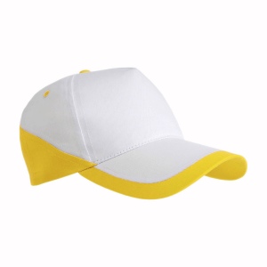 Casquette en coton, 5 panneaux , base blanche et bordures colorées, fermeture velcro 2