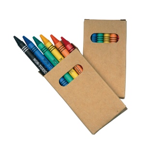 Set 6 pastels color s dans bo te en carton (9 x 9 cm) - section cylindrique 2