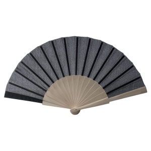 Éventail en tissu polycoton (coton + polyester) avec manche en bois, longueur 23 cm 5