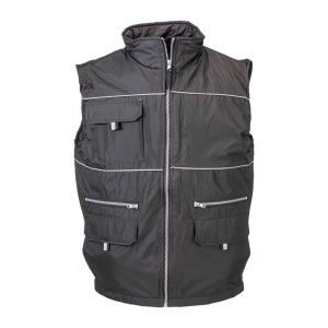 Veste rembourrée sans manche en polyester imperméabilisé avec bordure réfléchissante, doub 4