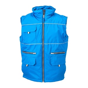 Veste rembourrée sans manche en polyester imperméabilisé avec bordure réfléchissante, doub