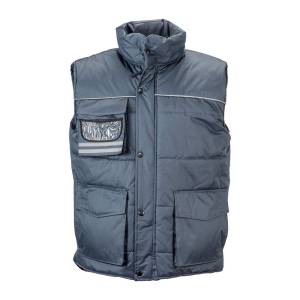 Gilet rembourré sans manche en polyester imperméabilisé avec bordure réfléchissante 2