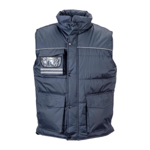 Gilet rembourré sans manche en polyester imperméabilisé avec bordure réfléchissante 5
