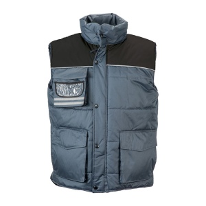 Gilet rembourré sans manche en polyester imperméabilisé avec bordure réfléchissante 3
