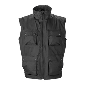 Gilet multipoche sans manche en polyester doublé à l'intérieur en filet Pongee. Tailles : 4