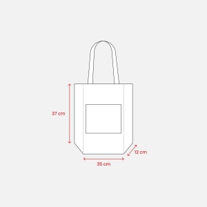 Shopper avec soufflet à la base en Jute avec anses et poche externe (18 x 15 cm) en coton 5