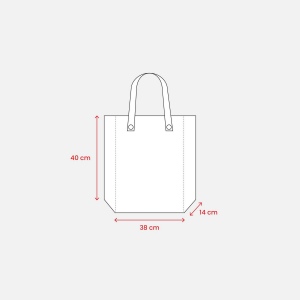 Shopper pliable avec soufflet en TNT 80g/m2 cousu, anses courtes 21