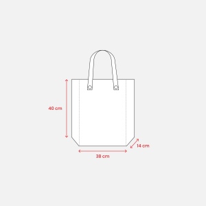 Shopper pliable avec soufflet en TNT 80g/m2 cousu, anses courtes 15