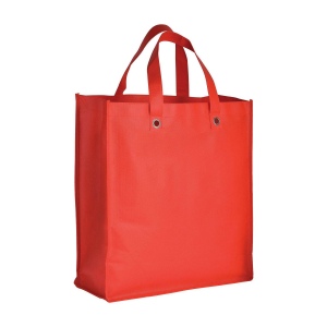 Shopper pliable avec soufflet en TNT 80g/m2 cousu, anses courtes 4