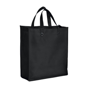 Shopper pliable avec soufflet en TNT 80g/m2 cousu, anses courtes 5
