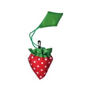 Shopper pliable en forme de fraise en polyester 190T, avec feuille personnalisable 4