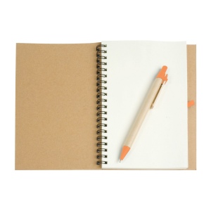 Cahier   anneaux en papier recyclable avec stylo en carton 8