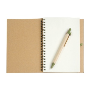 Cahier   anneaux en papier recyclable avec stylo en carton 9