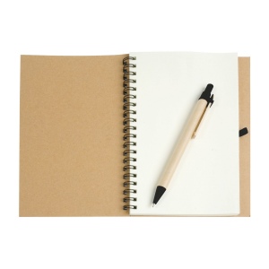 Cahier   anneaux en papier recyclable avec stylo en carton 11