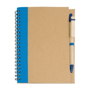 Cahier   anneaux en papier recyclable avec stylo en carton 2