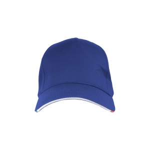 Casquette en coton, 5 panneaux avec broderie tricolore sur la fermeture, fermeture velcro 6