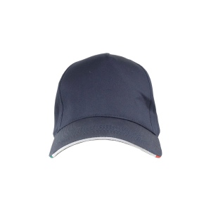 Casquette en coton, 5 panneaux avec broderie tricolore sur la fermeture, fermeture velcro 8