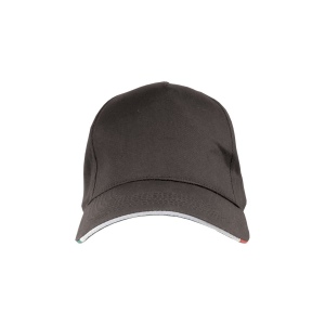 Casquette en coton, 5 panneaux avec broderie tricolore sur la fermeture, fermeture velcro 10