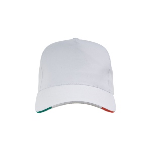 Casquette en coton, 5 panneaux avec broderie tricolore sur la fermeture, fermeture velcro 12