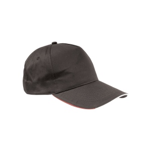 Casquette en coton, 5 panneaux avec broderie tricolore sur la fermeture, fermeture velcro 4