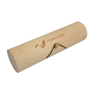 Porte-bouteille cylindrique en bois de pin (1 bouteille) avec élastique 4