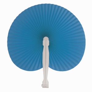 Éventail en papier coloré avec manche en plastique blanc, longueur 26 cm 6