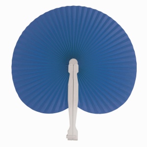 Éventail en papier coloré avec manche en plastique blanc, longueur 26 cm 8
