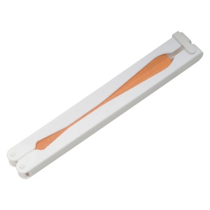 Éventail en papier coloré avec manche en plastique blanc, longueur 26 cm 11