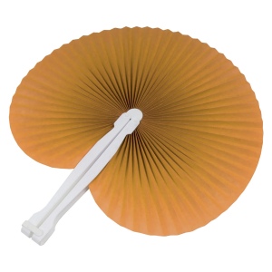 Éventail en papier coloré avec manche en plastique blanc, longueur 26 cm 4