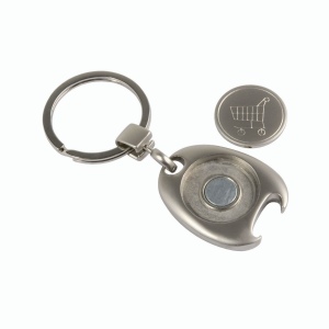 Porte-cl s en m tal avec jeton pour chariot (9x3,5 cm) 4