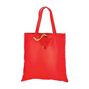 Shopper pliable en forme de rose en polyester 190T repliable dans une poche 3